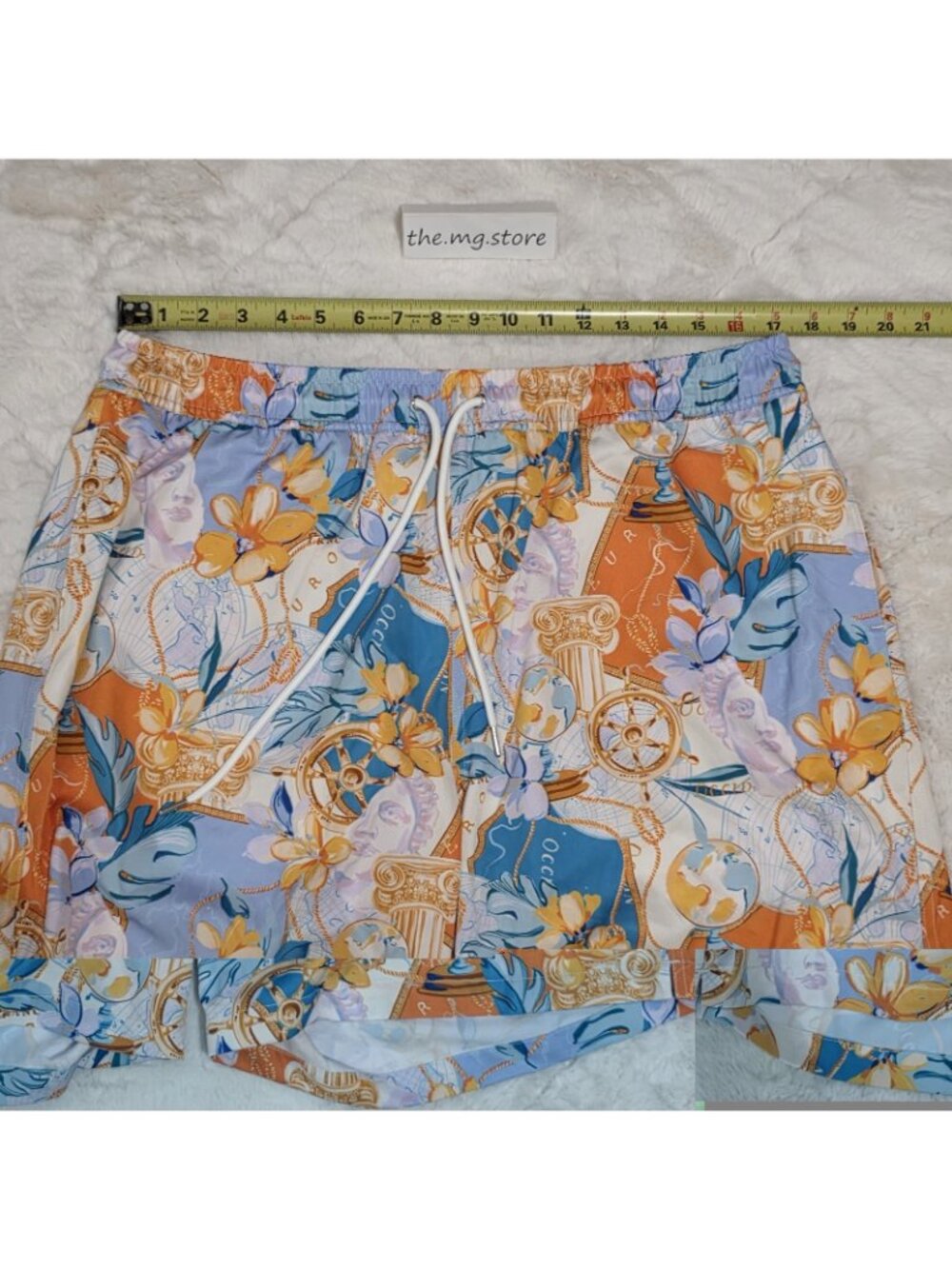 Robert Graham Gold Treasure Nautical Tropical Print Swim Shorts Men's Sz 2XL - Picture 3 of 9